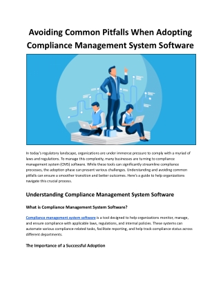 Avoiding Common Pitfalls When Adopting Compliance Management System Software
