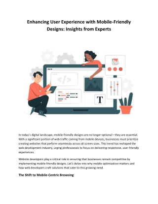 Enhancing User Experience with Mobile-Friendly Designs Insights from Experts