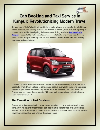Taxi service in Kanpur
