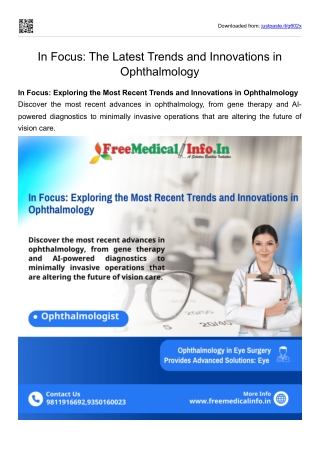 In Focus The Latest Trends and Innovations in Ophthalmology