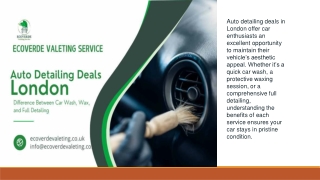 Shine Like New: Exclusive Wash, Wax & Full Detailing Services in London