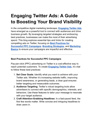 Engaging Twitter Ads: A Guide to Boosting Your Brand Visibility