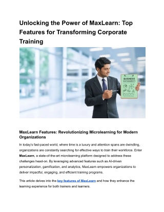 Unlocking the Power of MaxLearn_ Top Features for Transforming Corporate Training
