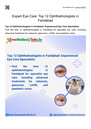 Expert Eye Care Top 12 Ophthalmologists in Faridabad