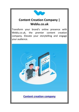 Content Creation Company  Weblu.co.uk