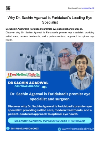 Why Dr. Sachin Agarwal is Faridabad’s Leading Eye Specialist