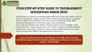 Complete guide to fixing QuickBooks Error Code H505