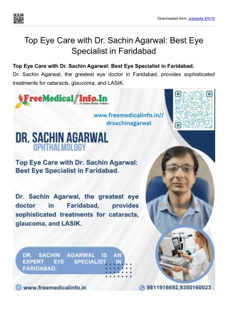 Top Eye Care with Dr. Sachin Agarwal Best Eye Specialist in Faridabad