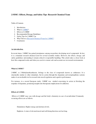 2-MMC_ Effects, Dosage, and Safety Tips- Research Chemical Team