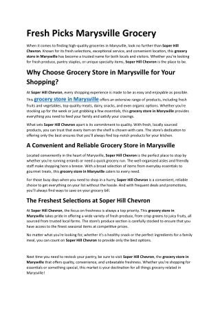 Fresh Picks Marysville Grocery