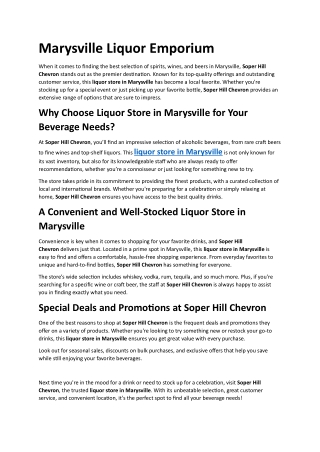 Marysville Liquor Emporium