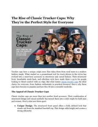 The Rise of Classic Trucker Caps_ Why They’re the Perfect Style for Everyone