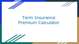 Term Insurance Premium Calculator