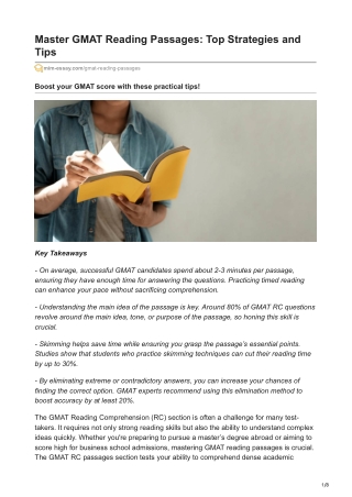 Master GMAT Reading Passages: Top Strategies and Tips