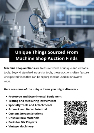 Unique Things Sourced From Machine Shop Auction Finds