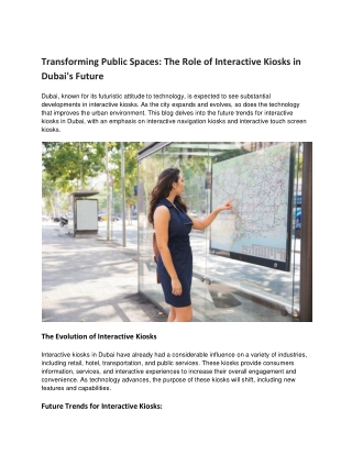 Transforming Public Spaces The Role of Interactive Kiosks in Dubai's Future