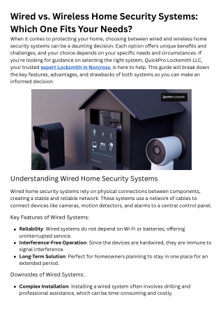 Wired vs. Wireless Home Security Systems Which One Fits Your Needs