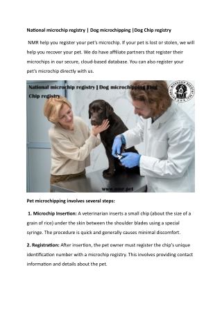 National microchip registry  Dog microchipping Dog Chip registry