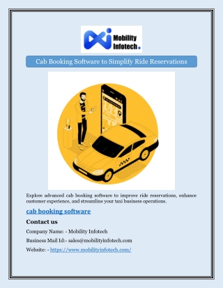 Cab Booking Software to Simplify Ride Reservations