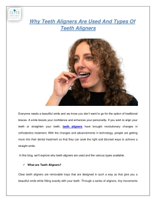 Why Teeth Aligners Are Used And Types Of Teeth Aligners