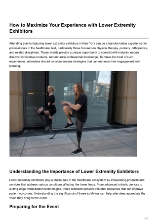 -How to Maximize Your Experience with Lower Extremity Exhibitors