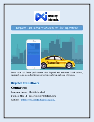 Dispatch Taxi Software for Seamless Fleet Operations