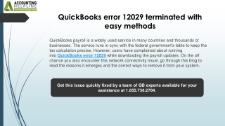 Effective steps for fixing QuickBooks Error Code 12029
