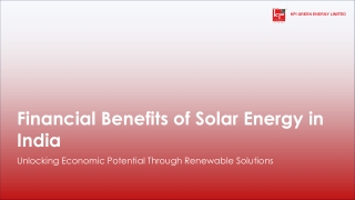 Financial Benefits of Solar Energy in India