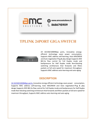 Shop|TPLINK 24PORT GIGA SWITCH | AMC Solutions