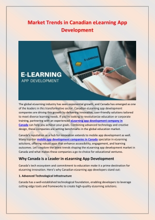 Market Trends in Canadian eLearning App Development