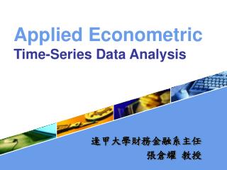 Applied Econometric Time-Series Data Analysis