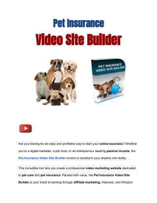Unleash Your Online Empire: Build Your Pet Insurance Video Website Today