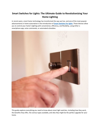 Smart Switches for Lights