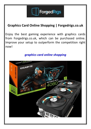 Graphics Card Online Shopping Forgedrigs.co.uk