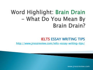 IELTS Sample Essay Writing - Brain Drain