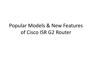 Popular Models