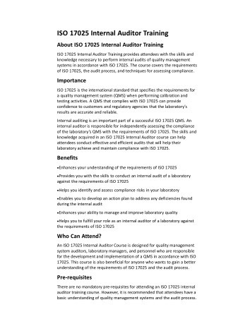 iso 17025 training