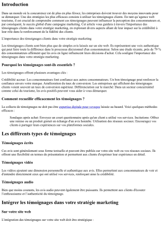 L'importance des témoignages clients dans votre stratégie marketing