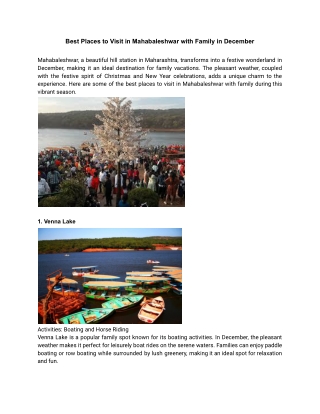 Best Places to Visit in Mahabaleshwar with Family in December