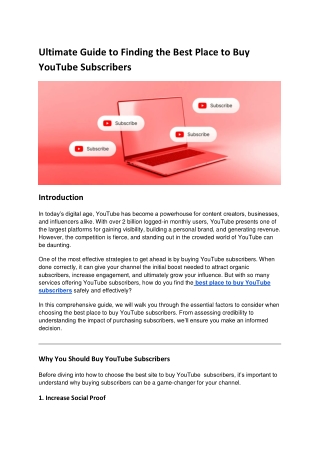 Ultimate Guide to Finding the Best Place to Buy YouTube Followers