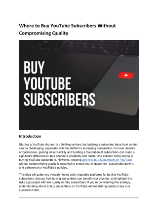 Where to Buy YouTube Followers Without Compromising Quality