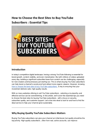 How to Choose the Best Sites to Buy YouTube Followers_ Essential Tips