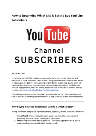 How to Determine Which Site is Best to Buy YouTube Followers