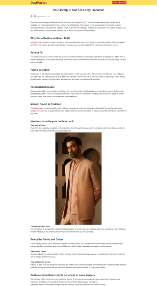 Jodhpuri Suit Customization