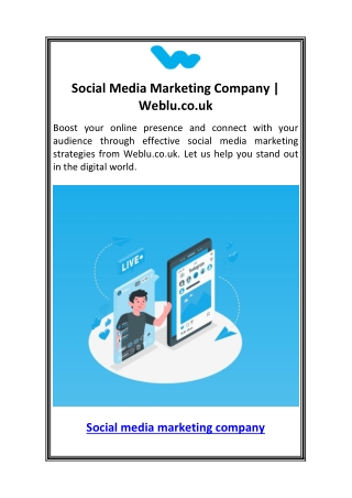 Social Media Marketing Company  Weblu.co.uk