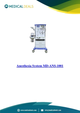 Anesthesia-System-MD-ANS-1001