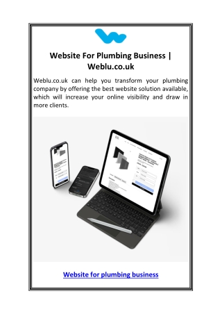 Website For Plumbing Business  Weblu.co.uk