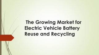 The Growing Market for Electric Vehicle Battery
