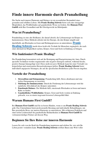 Finde innere Harmonie durch Pranaheilung