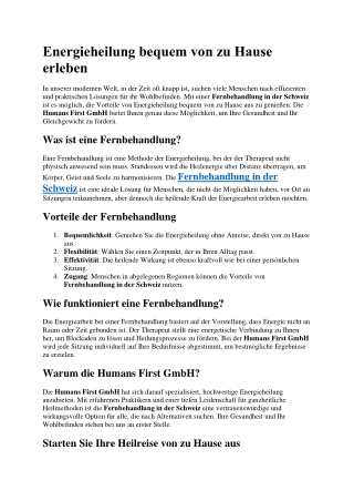 Energieheilung bequem von zu Hause erleben